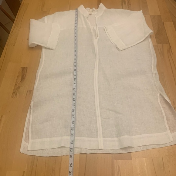 Eileen Fisher 100% organic linen white top tunic size XXS/XS TTP/TP - Picture 7 of 13